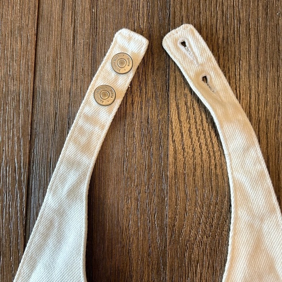 Reformation GiGi Denim Halter Crop Top  Size 8. Vintage White. - Picture 4 of 6